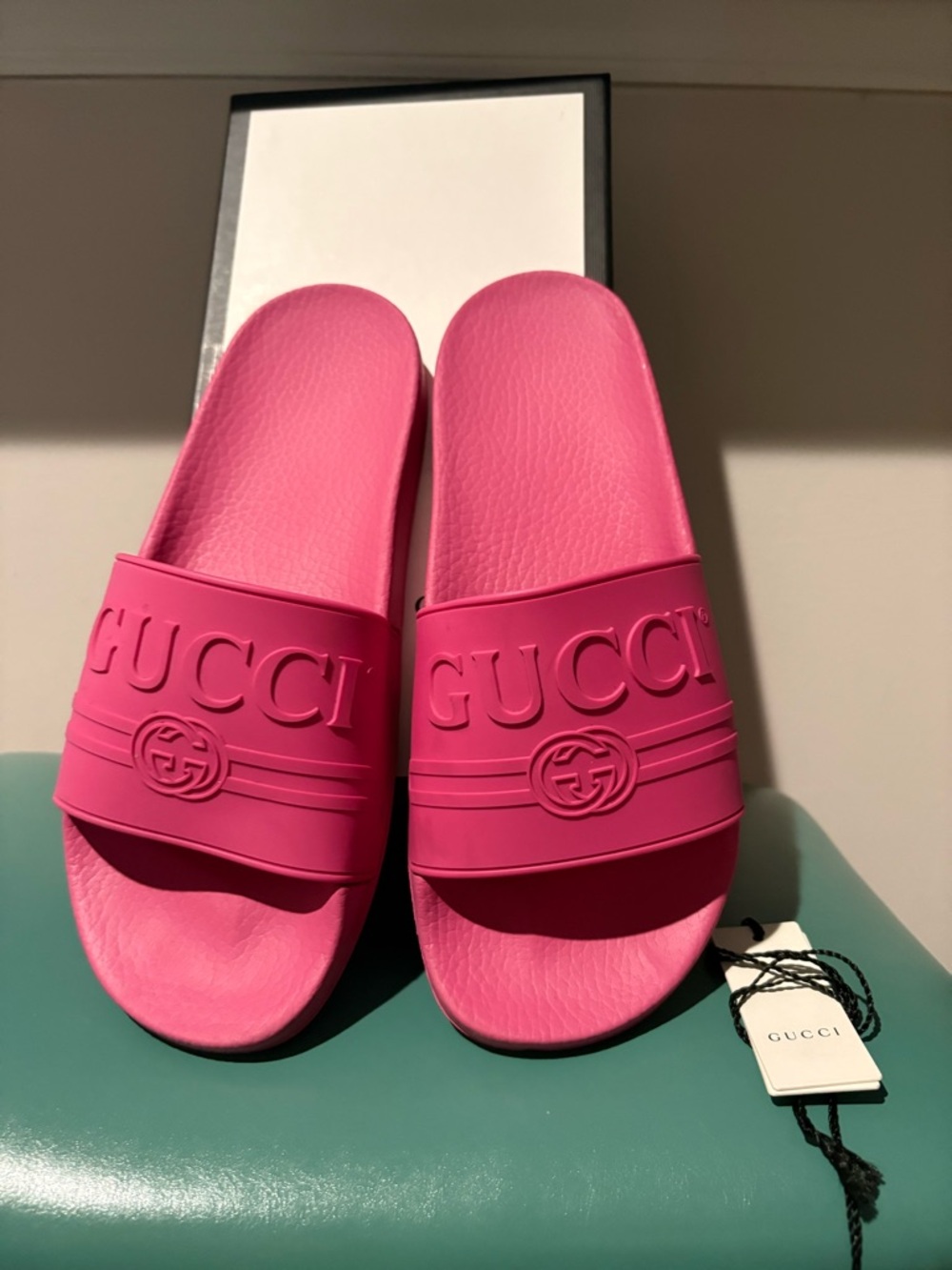 Authentic Gucci Hot Pink Slides Good Condition